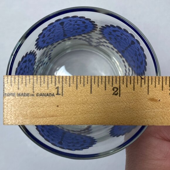 Vintage Libby Elcyda Old Fashioned Set of 4 Blue 22k Gold - Picture 11 of 11